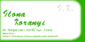 ilona koranyi business card